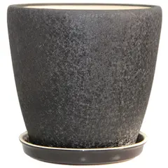 Ceramic flower pot Oriana Gracia №3 silk black 14.5x16 cm 2.5 l