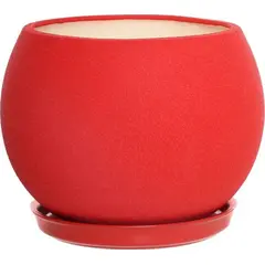 Ceramic flower pot with stand Oriana Shar Silk red 9 l