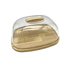 Plastic bread box with wooden stand MG-2010