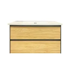 Washbasin hanging cabinet with washbasin Martat Rino 80 Oak