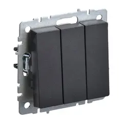 Выключатель IEK BRITE 3 10A VC10-3-0-BrB черный
