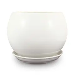 Ceramic flower pot Oriana Shar gloss white 13.5x12.5 cm 1.4 l