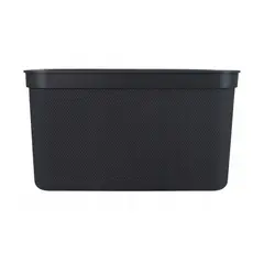Storage basket with lid Rotho DECO 16L black