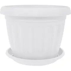 Пластиковый горшок с подставкой Aleana Terra 36x27 белый