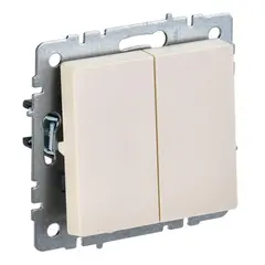 Выключатель проходной без рамки IEK BRITE 2 10A VS10-2-6-BrB