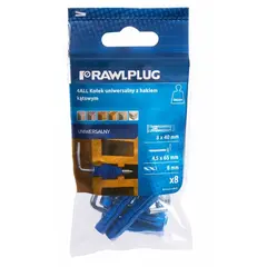 Дюбель универсальный RawlPlug 8x40мм с прямым крюком 8 шт R-S3-4ALL-08K/8