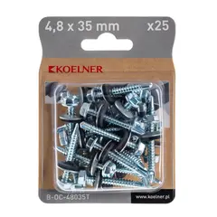 Саморезы со сверлом с шайбой EPDM Koelner 25 шт 48x35  B-OC-48035T  блист