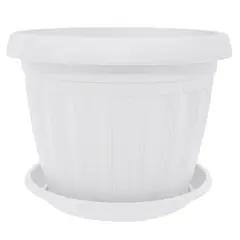 Пластиковый горшок с подставкой Aleana Терра 12x9 белый