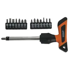 Screwdriver-ratchet T-shaped + set of bits Gadget 225204 16 pcs