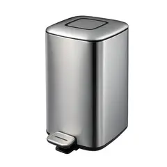 Metal Trash Bin Silver Ekoflora 9 L