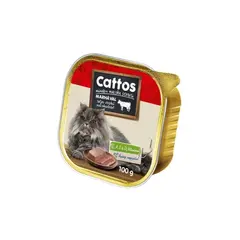 Корм для кошек паштет Cattos 100г с говядиной
