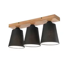 Ceiling lamp Lamkur LULA 3 E27 oak black 47713
