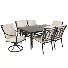 Garden furniture set table 173x102x75 cm 6 chairs 60x62x91 cm JM-PS-T726