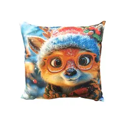 Decorative pillow Home Line 45x45 cm Fox with glasses and candle