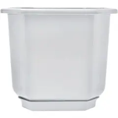 Plastic flower pot with stand Aleana Dama 24x24 white