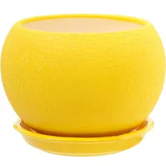 Ceramic flower pot Oriana Shar silk yellow 13.5x12.5 cm 1.4 l