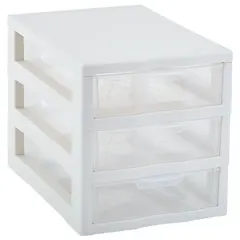 Organizer universal 3 drawers Aleana white rose/transparent