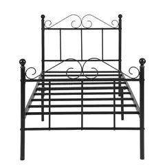 Кровать металлическая черная 197x91.5x96 см