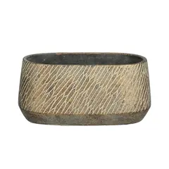 ქოთანი კერამიკული Camino pot oval d. brown - l24,5xw14,5xh11,5cm