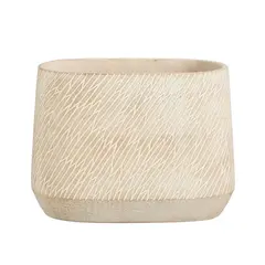 Ceramic pot Camino pot oval taupe - l28xw16xh21cm