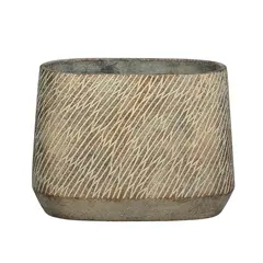 Ceramic pot Camino pot oval d. brown - l28xw16xh21cm