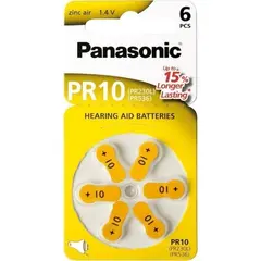 Воздушно-цинковая батарейка для слуховых аппаратов.Panasonic PR10 1.4V 6 шт.
