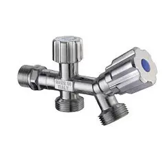 ორმაგი სარეცხის მანქანის ვენტილი Albertoni 1/2x3/4x3/4 ABS სახელურით