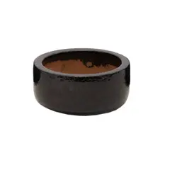 Горшок керамический Mega Collections Glazed Bowl Shiny 21x10см 3л черный