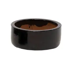 Горшок керамический Mega Collections Glazed Bowl Shiny 31х15см 10л черный
