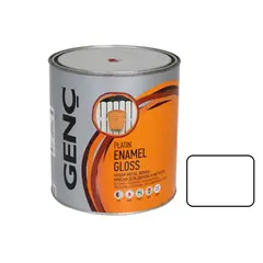 საღებავი ხის და ლითონის Genc Synthetic glossy paint Silver 1000 თეთრი მქრქალი 750 მლ