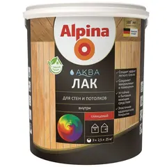 Acrylic varnish for wooden interior Alpina Aqua glossy 2.5 l
