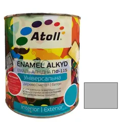 Enamel alkyd Universal ATOLL ПФ-115 silver 0.6 Kg