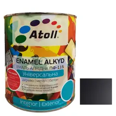 Enamel alkyd Universal ATOLL ПФ-115 black matt 2,6 Kg