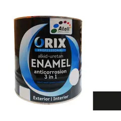 Enamel anti-corrosion Atoll Orix Color 3 in 1, 2 l black RAL 9011