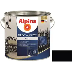 Эмаль антикоррозионная Alpina Direkt Auf Rost Matt черный 2.5 л