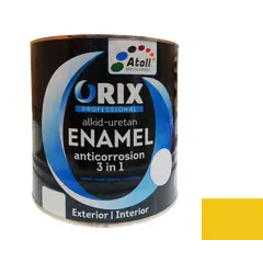 Enamel anti-corrosion Atoll Orix Color 3 in 1, 2 l yellow RAL 1003