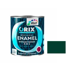 Paint enamel for roof Atoll orix Anticorrosion 3 in 1 Ral 6005 green glossy 2,2 kg