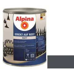 Эмаль антикоррозионная Alpina Direkt Auf Rost Matt антрацитово-серый 0.75 л