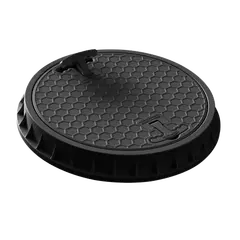 Люк пластиковый черный с замком Torun Plastik Ø500 mm