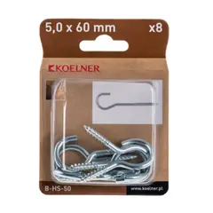 Ceiling anchor with hook Koelner M5x60 mm 8 pcs B-HS-50