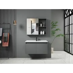 აბაზანის ავეჯის კომპლექტი Layla T01-60 SH Gun Metal