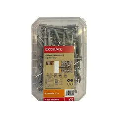 Дюбель гвоздь с воротником Koelner 70 шт K-SL5-FX06K060 коробка