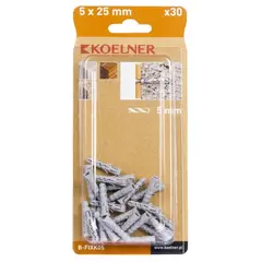 Dowel Koelner 30 pcs B-FIXK05 5x25mm blister