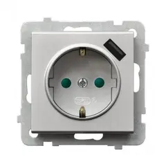 როზეტი დამიწებით Ospel Sonata GP-1RSPUSB/m/38 1 განყოფილებიანი + USB ვერცხლი მქრქალი