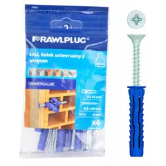 Дюбель универсальный RawlPlug  8x65 мм с шурупом 6 шт R-S3-4ALL-08L+/6