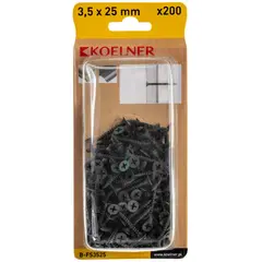 სჭვალი თაბაშირ-მუყაო 3,5x25 მმ ფოლადი Koelner 200 ც B-FS3525  ბლისტი