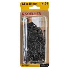 სჭვალი თაბაშირ-მუყაო 3,5x35 მმ ხე Koelner 150 ც  B-FT3535  ბლისტი