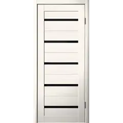 Дверной блок Fly Doors ПВХ LA STELLA 206 ясень латте 36x800x2150 мм стекло черное