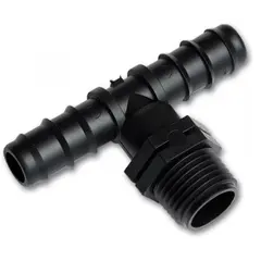 Tee Bradas DSWA06-1216L with external thread 1/2", pipe socket 16 mm