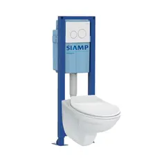 Set Siamp Ingenio Extenso Hung toilet + installation + button